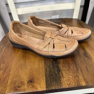 Clarks Women's Shoes 7M Ordell‎ Ava Slip On Loafer Flats Caramel Brown